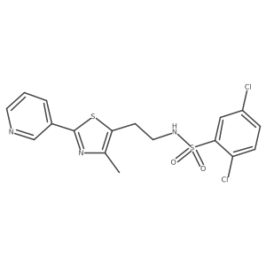2,5-dichloro-N-(2-(4-methyl-2-(pyridin-3-yl)thiazol-5-yl)ethyl)benzenesulfonamide结构式