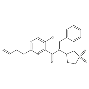 N-benzyl-5-chloro-N-(1,1-dioxidotetrahydrothiophen-3-yl)-2-(prop-2-en-1-ylsulfanyl)pyrimidine-4-carboxamide结构式