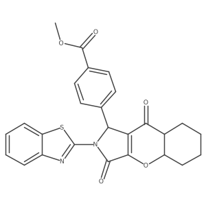 methyl 4-[2-(1,3-benzothiazol-2-yl)-3,9-dioxo-4a,5,6,7,8,8a-hexahydro-1H-chromeno[2,3-c]pyrrol-1-yl]benzoate Structure
