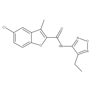 5-chloro-N-(4-ethyl-1,2,5-oxadiazol-3-yl)-3-methyl-1-benzofuran-2-carboxamide结构式