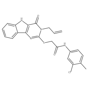 2-((3-allyl-4-oxo-4,5-dihydro-3H-pyrimido[5,4-b]indol-2-yl)thio)-N-(3-chloro-4-methylphenyl)acetamide Structure