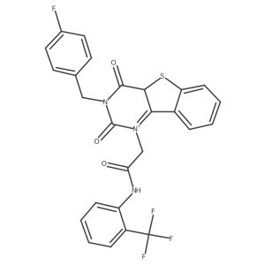 2-[3-[(4-fluorophenyl)methyl]-2,4-dioxo-4aH-[1]benzothiolo[3,2-d]pyrimidin-1-ium-1-yl]-N-[2-(trifluoromethyl)phenyl]acetamide Structure