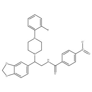 N-(2-(benzo[d][1,3]dioxol-5-yl)-2-(4-(2-fluorophenyl)piperazin-1-yl)ethyl)-4-nitrobenzamide结构式