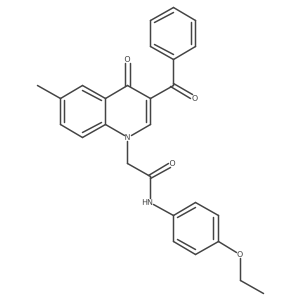 2-(3-benzoyl-6-methyl-4-oxoquinolin-1(4H)-yl)-N-(4-ethoxyphenyl)acetamide结构式