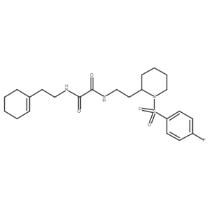 N1-(2-(cyclohex-1-en-1-yl)ethyl)-N2-(2-(1-((4-fluorophenyl)sulfonyl)piperidin-2-yl)ethyl)oxalamide结构式