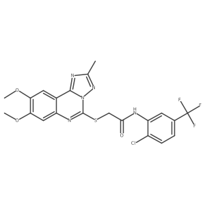 N-(2-chloro-5-(trifluoromethyl)phenyl)-2-((8,9-dimethoxy-2-methyl-[1,2,4]triazolo[1,5-c]quinazolin-5-yl)thio)acetamide Structure