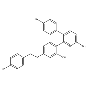 2-[2-Amino-5-(4-bromophenyl)pyrimidin-4-yl]-5-[(4-chlorobenzyl)oxy]phenol结构式