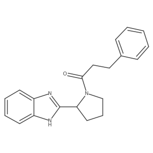 1-[2-(1H-benzimidazol-2-yl)pyrrolidin-1-yl]-3-phenylpropan-1-one结构式