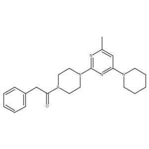 1-{4-[4-Methyl-6-(piperidin-1-yl)pyrimidin-2-yl]piperazin-1-yl}-2-phenylethan-1-one结构式