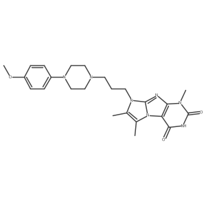8-(3-(4-(4-methoxyphenyl)piperazin-1-yl)propyl)-1,6,7-trimethyl-1H-imidazo[2,1-f]purine-2,4(3H,8H)-dione结构式