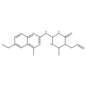 2-[(6-Ethyl-4-methylquinazolin-2-yl)amino]-6-methyl-5-prop-2-enyl-1,3-diazinan-4-one Structure