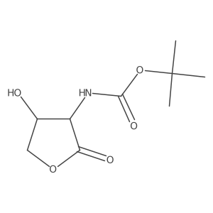 tert-butyl N-[(3S,4R)-4-hydroxy-2-oxooxolan-3-yl]carbamate结构式