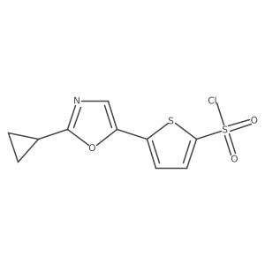 5-(2-Cyclopropyl-1,3-oxazol-5-yl)thiophene-2-sulfonyl chloride结构式