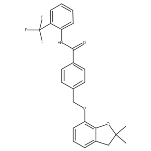 4-(((2,2-dimethyl-2,3-dihydrobenzofuran-7-yl)oxy)methyl)-N-(2-(trifluoromethyl)phenyl)benzamide Structure