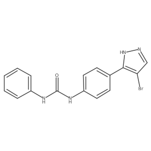 N-[4-(4-bromo-1H-pyrazol-3-yl)phenyl]-N'-phenylurea结构式