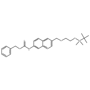 Benzyl 3-((2-(tert-butyldimethylsilyloxy)ethoxy)methyl)quinolin-7-ylcarbamate结构式