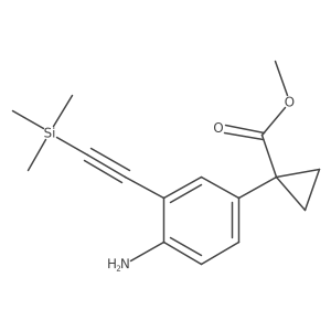 Methyl 1-(4-amino-3-((trimethylsilyl)ethynyl)phenyl)cyclopropanecarboxylate结构式