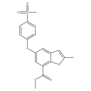 5-(4-Methanesulfonyl-phenoxy)-2-methyl-benzofuran-7-carboxylic acid methyl ester结构式