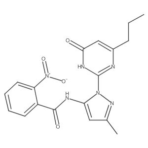 N-(3-methyl-1-(6-oxo-4-propyl-1,6-dihydropyrimidin-2-yl)-1H-pyrazol-5-yl)-2-nitrobenzamide结构式