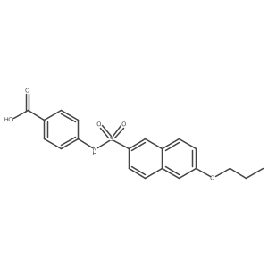 4-(6-Propoxynaphthalene-2-sulfonamido)benzoic acid结构式
