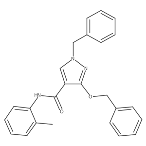 1-benzyl-3-(benzyloxy)-N-(2-methylphenyl)-1H-pyrazole-4-carboxamide结构式