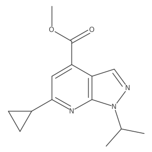 Methyl 6-cyclopropyl-1-isopropyl-1H-pyrazolo[3,4-b]pyridine-4-carboxylate结构式