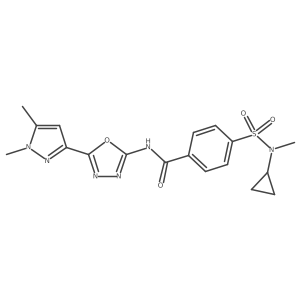 4-[cyclopropyl(methyl)sulfamoyl]-N-[5-(1,5-dimethyl-1H-pyrazol-3-yl)-1,3,4-oxadiazol-2-yl]benzamide Structure