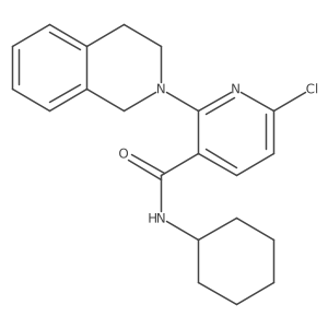 6-chloro-N-cyclohexyl-2-(3,4-dihydro-1H-isoquinolin-2-yl)pyridine-3-carboxamide结构式