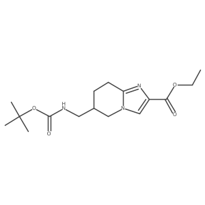 6-(tert-Butoxycarbonylamino-methyl)-5,6,7,8-tetrahydro-imidazo[1,2-a]pyridine-2-carboxylic acid ethyl ester Structure