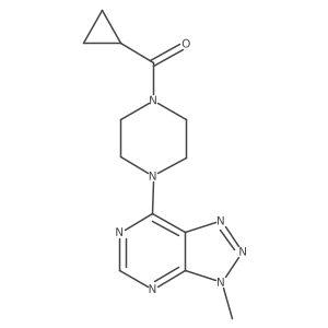 1-cyclopropanecarbonyl-4-{3-methyl-3H-[1,2,3]triazolo[4,5-d]pyrimidin-7-yl}piperazine结构式