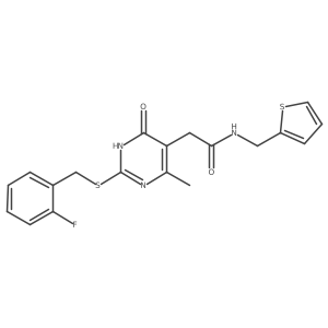 2-(2-((2-fluorobenzyl)thio)-4-methyl-6-oxo-1,6-dihydropyrimidin-5-yl)-N-(thiophen-2-ylmethyl)acetamide结构式