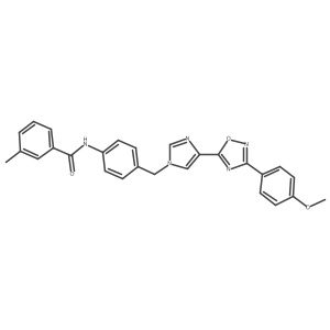 N-[4-({4-[3-(4-methoxyphenyl)-1,2,4-oxadiazol-5-yl]-1H-imidazol-1-yl}methyl)phenyl]-3-methylbenzamide结构式