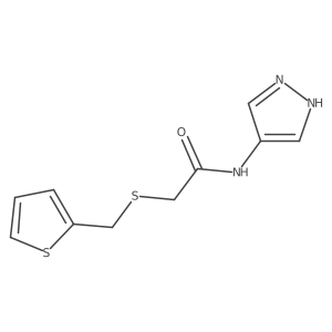 n-(1h-Pyrazol-4-yl)-2-((thiophen-2-ylmethyl)thio)acetamide结构式