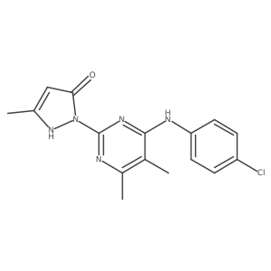 3h-Pyrazol-3-one,2-[4-[(4-chlorophenyl)amino]-5,6-dimethyl-2-pyrimidinyl]-1,2-dihydro-5-methyl- Structure