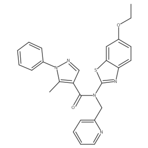 N-(6-ethoxybenzo[d]thiazol-2-yl)-5-methyl-1-phenyl-N-(pyridin-2-ylmethyl)-1H-pyrazole-4-carboxamide Structure