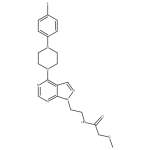 N-(2-(4-(4-(4-fluorophenyl)piperazin-1-yl)-1H-pyrazolo[3,4-d]pyrimidin-1-yl)ethyl)-2-methoxyacetamide结构式