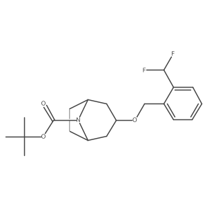1,1-Dimethylethyl (3-endo)-3-[[2-(difluoromethyl)phenyl]methoxy]-8-azabicyclo[3.2.1]octane-8-carboxylate结构式