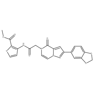 methyl 3-({[2-(1,3-benzodioxol-5-yl)-4-oxopyrazolo[1,5-a]pyrazin-5(4H)-yl]acetyl}amino)thiophene-2-carboxylate Structure