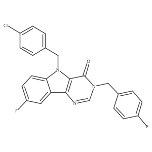 5-(4-chlorobenzyl)-8-fluoro-3-(4-fluorobenzyl)-3H-pyrimido[5,4-b]indol-4(5H)-one Structure