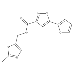 5-(furan-2-yl)-N-((5-methyl-1,3,4-oxadiazol-2-yl)methyl)isoxazole-3-carboxamide Structure