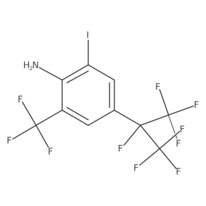 2-iodo-4-[1,2,2,2-tetrafluoro-1-(trifluoromethyl)ethyl]-6-(trifluoromethyl)aniline Structure