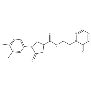 1-(3,4-dimethylphenyl)-5-oxo-N-(2-(6-oxopyridazin-1(6H)-yl)ethyl)pyrrolidine-3-carboxamide结构式