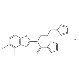 N-(3-(1H-imidazol-1-yl)propyl)-N-(5-chloro-4-methylbenzo[d]thiazol-2-yl)thiophene-2-carboxamide hydrochloride Structure