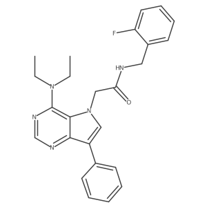 2-[4-(diethylamino)-7-phenyl-5H-pyrrolo[3,2-d]pyrimidin-5-yl]-N-[(2-fluorophenyl)methyl]acetamide Structure