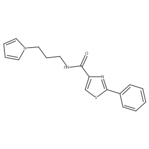 N-(3-(1H-pyrrol-1-yl)propyl)-2-phenylthiazole-4-carboxamide结构式