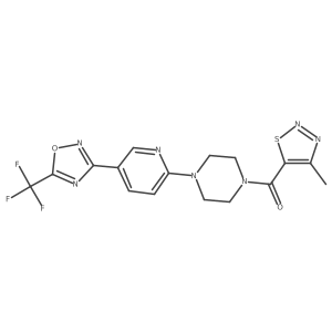 (4-Methyl-1,2,3-thiadiazol-5-yl)(4-(5-(5-(trifluoromethyl)-1,2,4-oxadiazol-3-yl)pyridin-2-yl)piperazin-1-yl)methanone结构式