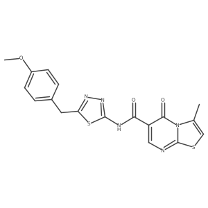 N-[(2Z)-5-(4-methoxybenzyl)-1,3,4-thiadiazol-2(3H)-ylidene]-3-methyl-5-oxo-5H-[1,3]thiazolo[3,2-a]pyrimidine-6-carboxamide Structure