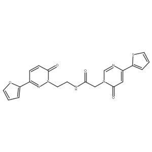 N-(2-(3-(furan-2-yl)-6-oxopyridazin-1(6H)-yl)ethyl)-2-(6-oxo-4-(thiophen-2-yl)pyrimidin-1(6H)-yl)acetamide Structure