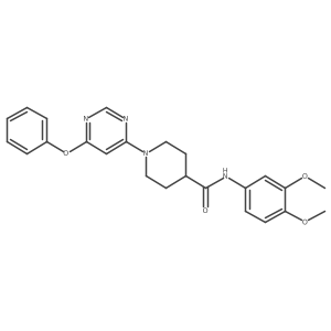 N-(3,4-dimethoxyphenyl)-1-(6-phenoxypyrimidin-4-yl)piperidine-4-carboxamide结构式
