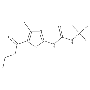 Ethyl 2-(3-(tert-butyl)ureido)-4-methylthiazole-5-carboxylate结构式